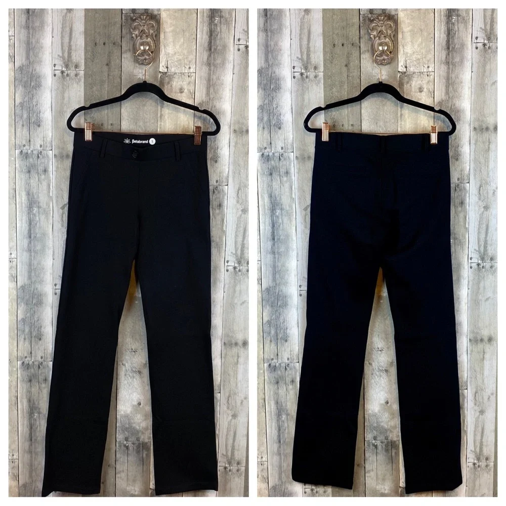 Betabrand Classic Dress Pant Yoga Pant Straight in Black Size Small Regular.
